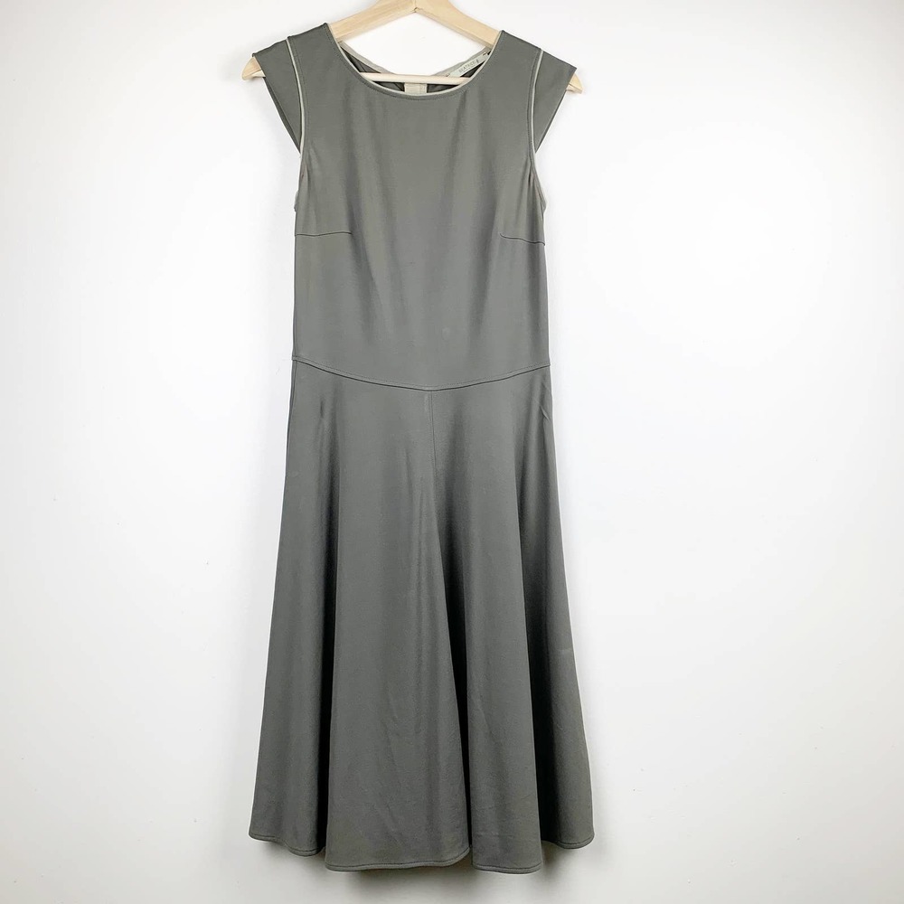 BEATRICE Olive Green Cap Sleeve Dress 4